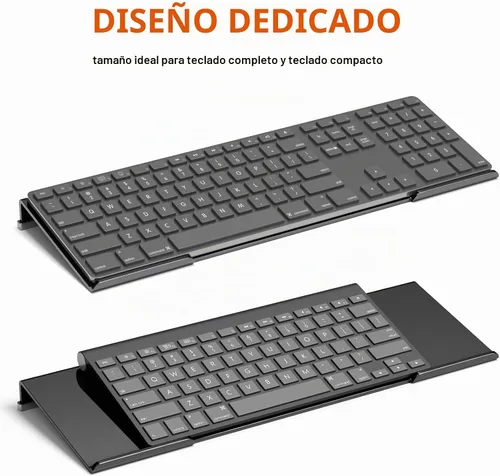Vista 2 de Richboom - Soporte para teclado de computadora, inclinado, elevador de teclado de PC para escritura ergonómica fácil, bandeja de teclado acrílica