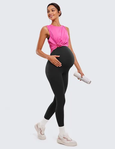Vista 3 de CRZ YOGA Butterluxe - Leggings de maternidad sobre el vientre de 25 pulgadas, pantalones suaves para entrenamiento, yoga y embarazo