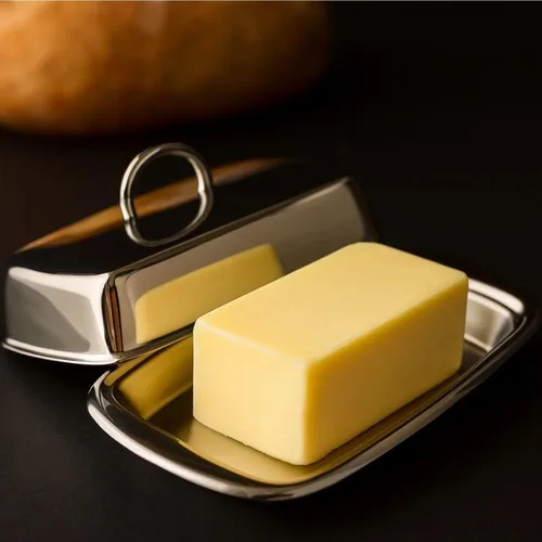 Vista 4 de Cuisinox Mantequillera de acero inoxidable con tapa, 4 "x 7.5
