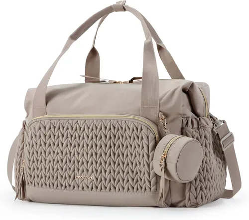Vista 11 de mommore - Bolso para pañales, bolsos de gran capacidad para viajes, bolso para hospital para parto, bolso para bebé con estuche para chupete