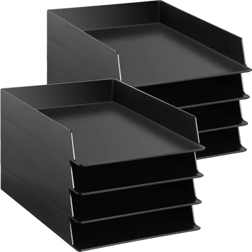 Vista 15 de Wenqik Bandejas de letras negras apilables, organizador de escritorio de Negro