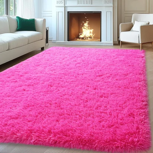 Vista 59 de Mugorn - Alfombras suaves y esponjosas de 2 x 3 pies para el hogar, alfombra pequeña con 4 mallas antideslizantes, color negro, 2 x 3 pies