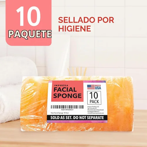 Vista 8 de IMPRESA Esponjas Exfoliantes para Limpieza Facial - Estilo Puff Regular - Esponjas Exfoliantes Reutilizables de Espuma Natural de Grado Médico