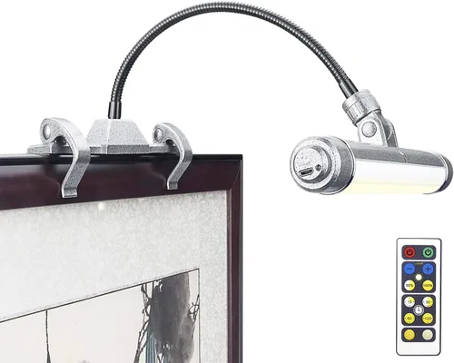 Vista 15 de LUXSWAY - Iluminación LED inalámbrica para marcos de fotos, iluminación recargable para exhibición de arte, clip para cuadros, luces para sobre