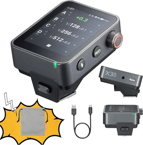 Vista 11 de GODOX X3 PRO X3PRO-S TTL - Disparador de flash de cámara inalámbrica, transmisor de flash de pantalla táctil inalámbrico de 2.4G, batería de litio