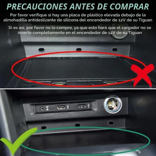 Vista 4 de Cargador de coche inalámbrico para VW Tiguan 2018 2019 2020 2021, almohadilla de carga rápida Qi de 15 W para iPhone Galaxy, accesorio de consola