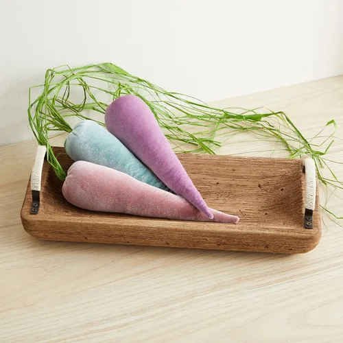 Vista 3 de Your Heart's Content Bandeja de mesa auxiliar de madera rústica con asas, centros de mesa de granja para mesa de comedor, bandejas decorativas