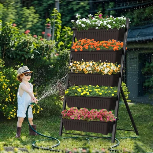 Vista 8 de [Usado] G TALECO GEAR Jardinera Vertical de Jardín, Caja de Jardinera de Cama de Jardín Elevada Vertical con 5 Cajas Contenedoras, Cultiva tus