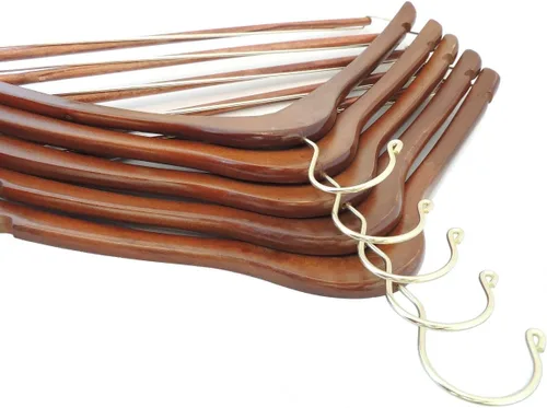 Vista 3 de Quality Hangers Perchas de madera hermosas y resistentes para trajes, perchas curvadas ideales para viajeros, perchas resistentes con barra