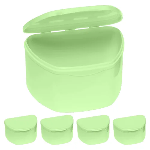 Vista 12 de Paquete de 5 cajas de dentaduras postizas, caja dental para dientes artificiales, protector bucal, protector nocturno, protectores de encías