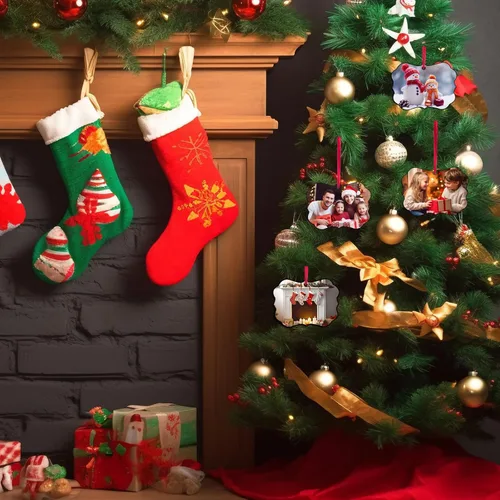 Vista 6 de 20 piezas de adornos de sublimación en blanco de sublimación para decoración de Navidad y día de Halloween