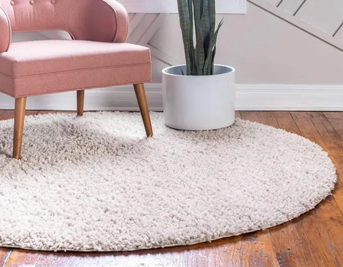 Vista 382 de Unique Loom Colección Davos Shag - Alfombra Lino