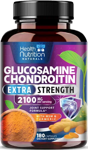 Vista 11 de Complejo de glucosamina condroitina MSM - Suplemento de apoyo articular de fuerza 3X con sulfato de glucosamina, cúrcuma, boswellia - Para