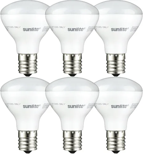 Vista 9 de Sunlite Mini bombillas LED R14, 4 vatios (equivalente a 25 W), 280 lúmenes, base intermedia (E17), regulable, certificación ETL, blanco suave