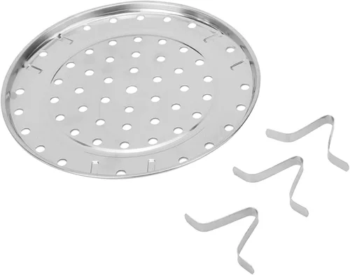 Vista 9 de Estante de vapor de acero inoxidable, bandeja de vapor gruesa para olla a presión y enlatadora, cesta de vapor redonda de 7.9 in con patas
