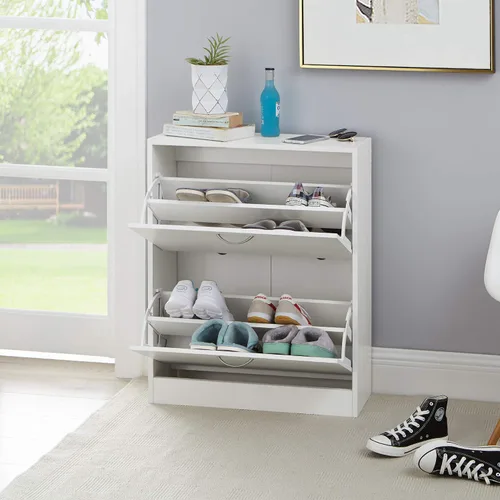 Vista 4 de DormCo Yak About It - Zapatero de doble puerta blanco