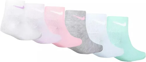 Vista 2 de Nike Calcetines tobilleros ligeros para niñas pequeñas, paquete de 6