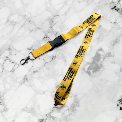 Vista 2 de Desert Cactus Georgia Tech Lanyard YellowJackets Instituto de Tecnología de Georgia - Llavero con hebilla desmontable para tarjetas