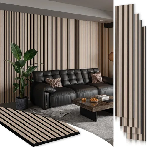 Vista 32 de Smartstandard Panel de Pared de Listones de Madera de Muestra, Paneles de Pared de Madera Insonorizados, Paneles de Madera Acústicos para Pared