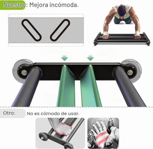 Vista 4 de SELEWARE Glute Ham Glider Heavy Duty Ab Glute Glider Machine, Exercise Wheels for Smooth Hamstring Curl Abdominal and Leg Workouts, Multifunctional