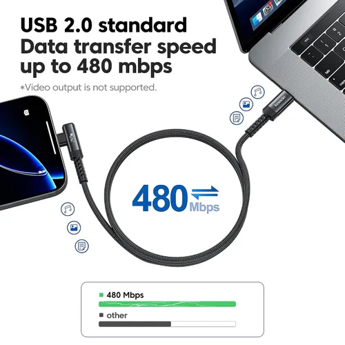 Vista 7 de Cable USB C [Paquete de 2, 1 mt] Carga rápida de 240 W tipo C, cable USB 2.0 trenzado de nylon para iPhone 17 16 15 Pro Plus Pro Max Air, iPad Pro
