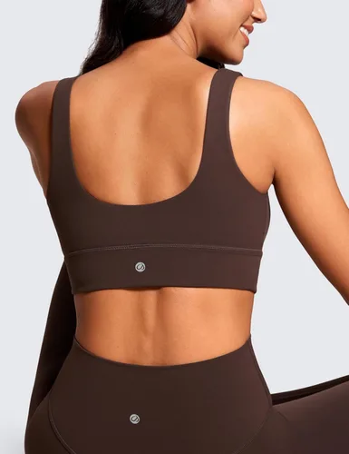 Vista 86 de CRZ YOGA Butterluxe - Brasier deportivo con espalda en U para mujer, cuello redondo, acolchado, de bajo impacto, para yoga, entrenamiento