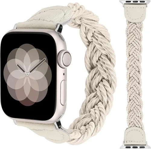 Vista 9 de Minyee - Correa trenzada compatible con Apple Watch de 41 mm, 40 mm, 38 mm, 42 mm, 44 mm, 45 mm, 46 mm, 49 mm, para mujeres, correa Solo Loop