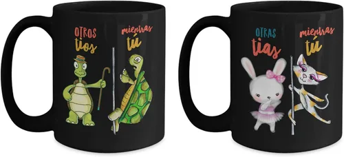 Vista 3 de Regalo para tios Taza de cafe para navidad Perfecto regalo para graduados, profesionales y estudiantes Vaso con afirmaciones positivas, Negro