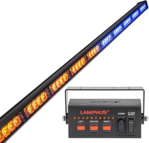 Vista 13 de lamphus SolarBlast sbls64 29" 24 W LED Advertencia Tráfico de Emergencia Advisor – Barra de luz ámbar azul, Azul