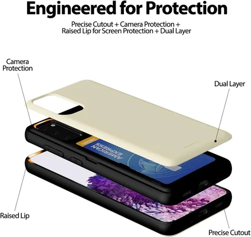 Vista 5 de GOOSPERY Parachoques magnético para puerta compatible con Galaxy S20, tarjetero tipo cartera, cierre automático, protección de doble capa resistente