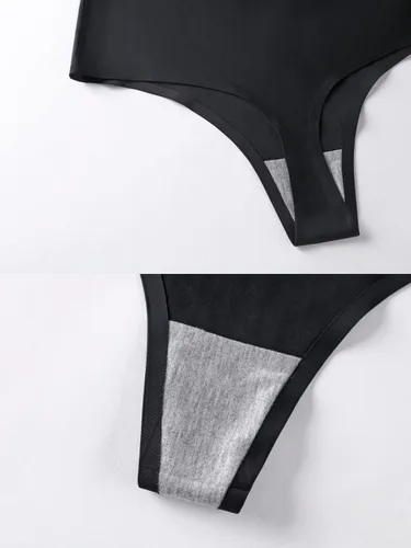 Vista 6 de pnytoo Women's High Waisted G-String Thongs Panties Breathable Seamless No Show Underwear