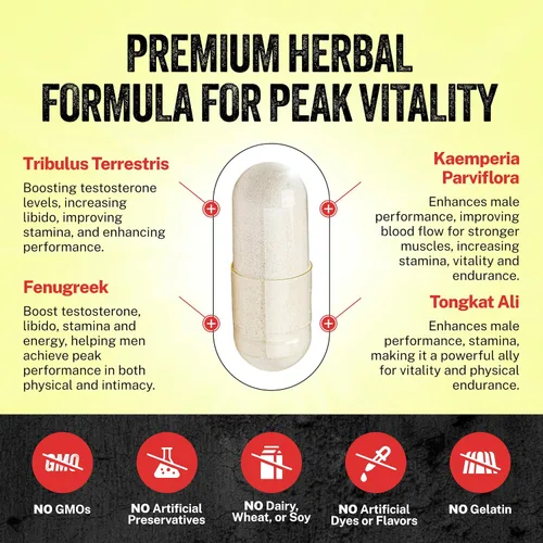 Vista 4 de Suplemento Natural Masculino para Mejorar - Píldoras Erectas - Aumenta 2" en 60 Días Ampliación y Píldoras de Mejora Masculina, Promueve