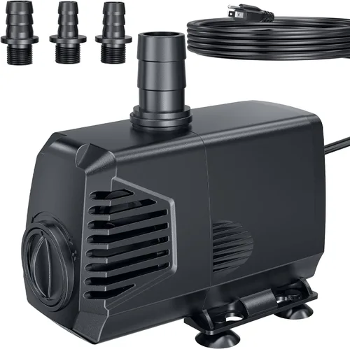 Vista 10 de POPOSOAP Bomba sumergible de 200 GPH (700 L/H, 12 W), bomba de fuente ultra silenciosa con protección contra sobrecalentamiento y esponja de filtro