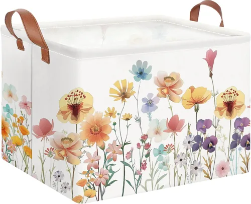 Vista 29 de NTAOHAMPER Cesta rectangular de almacenamiento de fútbol vacía, cesta de regalo plegable con asas, caja de juguetes/libros, decoración de habitación