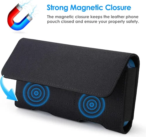 Vista 5 de Mopaclle Funda Tipo Holster de Nylon para Teléfono con Clip para Cinturón para iPhone 17 Pro / 17, iPhone 16 Pro 16, 15 Pro 15, iPhone 14, 14 Pro