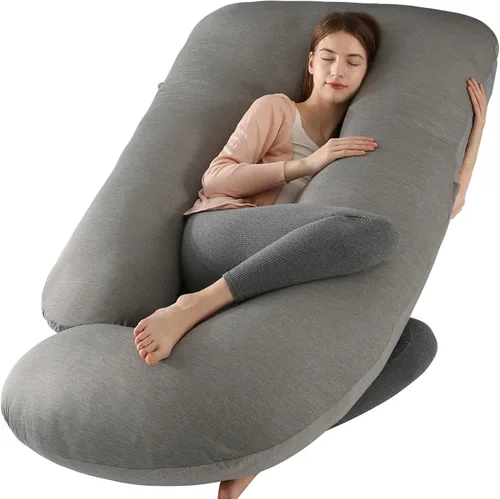 Vista 18 de BATTOP Almohada de embarazo para dormir, almohada de maternidad de cuerpo completo con funda extraíble lavable, soporte para espalda, caderas