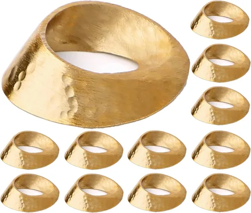 Vista 24 de Juego de 12 servilleteros de mariposa dorados brillantes para decoración de dorado (Bright Gold)