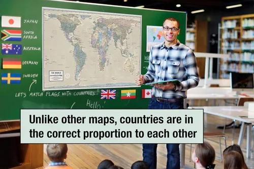 Vista 3 de Mapa del mundo ortográfico de Gall Mapa del mundo más preciso - Los países se muestran en la proporción correcta entre sí Mapa del mundo