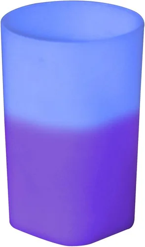 Vista 3 de Vaso de chupito de plástico que cambia de color de 2 onzas, parte inferior cuadrada única, libre de BPA y reutilizable, diseño de parte superior