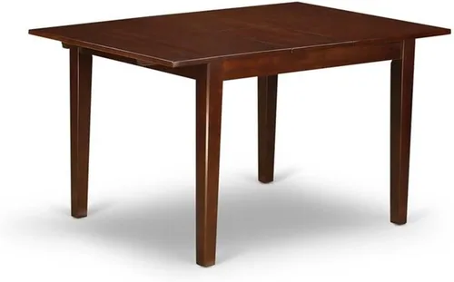 Vista 3 de East West Furniture MLDA3-MAH-C - Juego de mesa de comedor moderno de 3 piezas que contiene una mesa rectangular de madera con hoja de mariposa y 2