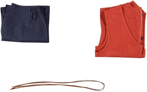 Vista 4 de Luffy - Conjunto completo de disfraz de cosplay con sombrero para fiesta de Halloween