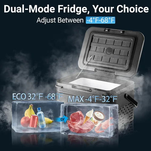 Vista 7 de Refrigerador de 12 voltios, mini refrigerador portátil para automóvil de 11 cuartos de galón, compresor congelador enfriador eléctrico -4℉~68℉