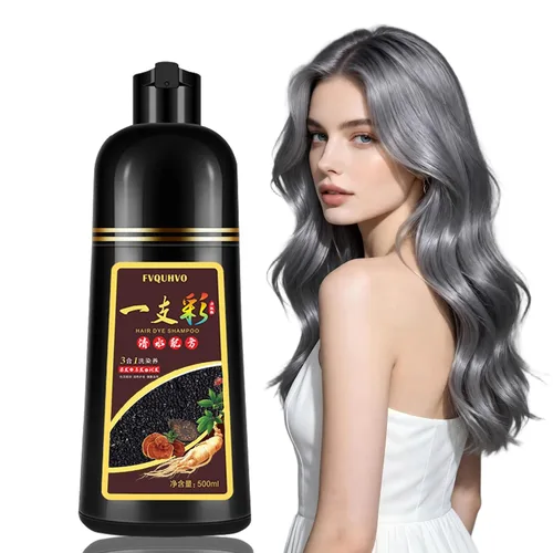 Vista 7 de Champú de tinte para cabello negro para cabello gris, champú instantáneo de color de cabello, tinte de cabello negro de larga duración y champu