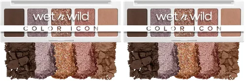 Vista 13 de wet n wild Color Icon - Paleta de 5 bandejas de maquillaje de sombra de ojos, camuflaje rosa, mate, brillante, metálico, de larga duración, rico