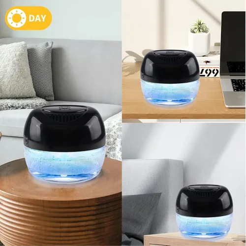Vista 9 de Limpiador de Aire Lavador de Aire, Difusor de Aromas para Aire Fresco para el Hogar, Oficina, Purificador de Aire con Luz Nocturna (Negro)