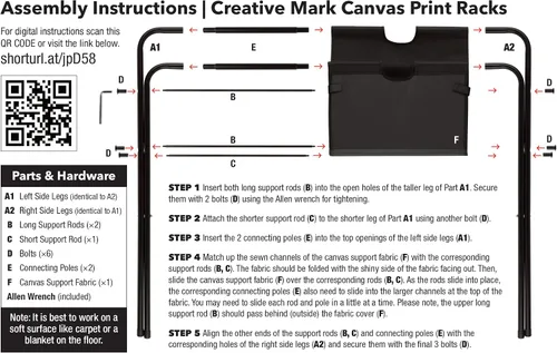Vista 6 de Creative Mark Estante de impresión artística en lienzo mediano – Pantalla plegable portátil para carteles, obras de arte, impresiones, lienzo