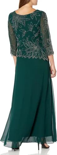 Vista 2 de J Kara Vestido asimétrico con cuello BOAD para mujer
