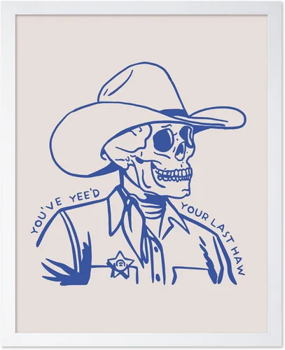 Vista 24 de Poster Master Póster de You've Yeed Your Last Haw, estampado retro de vaquero azul, arte occidental, arte moderno, arte del salvaje oeste, regalo