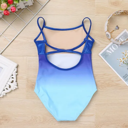 Vista 2 de IBAKOM Leotardos de ballet para niña, color degradado, leotardo de gimnasia brillante, leotardo de danza para gimnasia, trajes de camisola