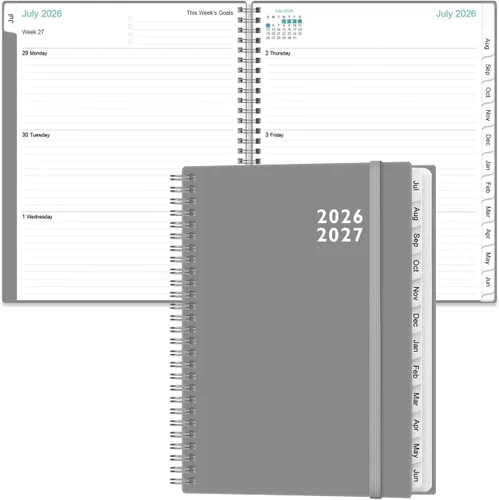 Vista 16 de Agenda 2026 – Agenda semanal y mensual de enero de 2026 a diciembre de 2026, planificador 2026 encuadernado en espiral con 12 pestañas mensuales